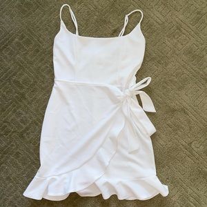 White Mini Wrap Dress (Graduation)